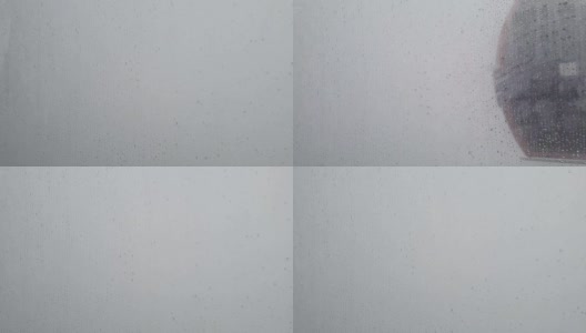 空中缆车的背景是雨点和雾高清在线视频素材下载