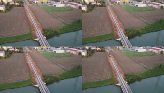 意大利博尼菲卡雷吉亚纳水上火车桥高清在线视频素材下载