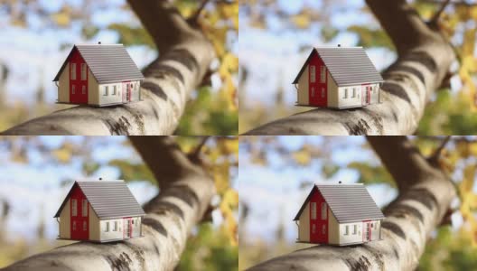 在树枝上的房子模型高清在线视频素材下载