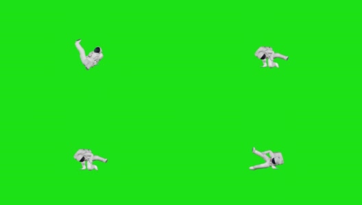 宇航员跳嘻哈，无缝循环，绿屏Chromakey高清在线视频素材下载