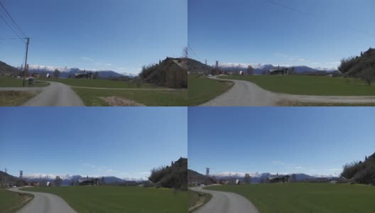 驾车穿过挪威哈丹吉尔的小镇高清在线视频素材下载