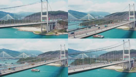 香港青马大桥的无人机照片高清在线视频素材下载