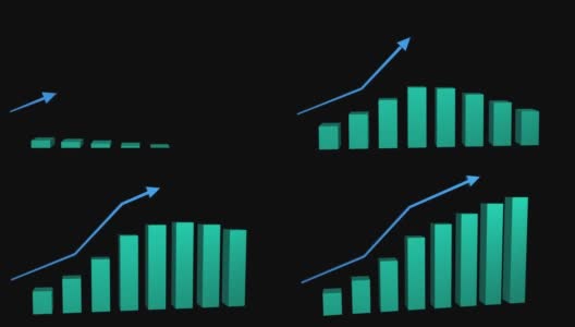 业务增长和成功信息图形动画。商业成功条形图，4K高清在线视频素材下载