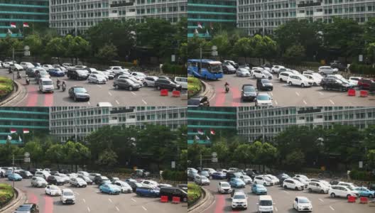 印度尼西亚雅加达中部高速公路上的交通堵塞的录像高清在线视频素材下载
