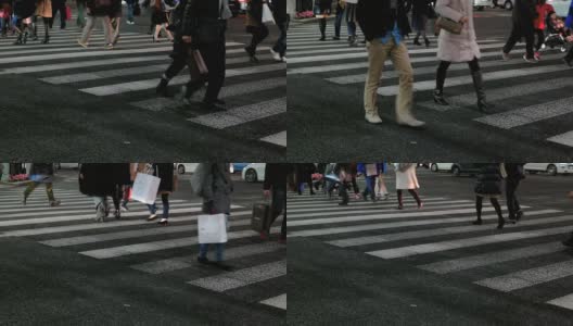日本东京银座步行者的特写镜头。高清在线视频素材下载