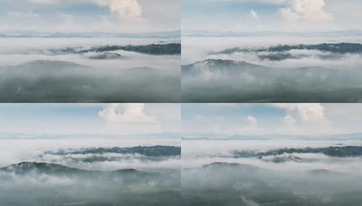 4K超高清时间流逝雾山景观。高清在线视频素材下载