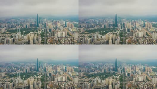 深圳城市景观航空全景图，时间跨度为4k中国高清在线视频素材下载