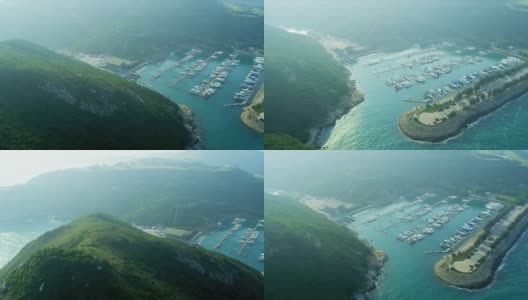 鸟瞰图香港滨海码头高清在线视频素材下载