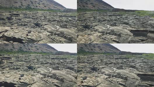 加拉帕戈斯群岛圣地亚哥岛上的熔岩流高清在线视频素材下载