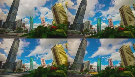 深圳市区KK100交通街景全景4k时间推移中国高清在线视频素材下载