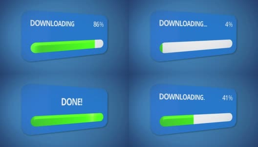 下载对话框窗口的进度条变绿，进程完成高清在线视频素材下载