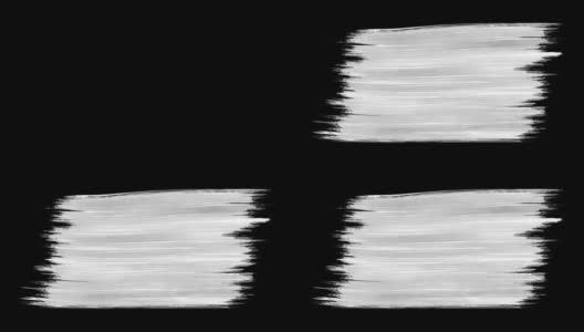 单一油漆笔刷描黑和白色阿尔法背景纹理元素高清在线视频素材下载