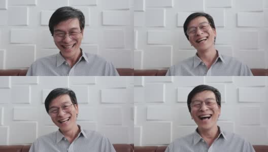 那位年长的亚洲人笑了，开心地笑了高清在线视频素材下载