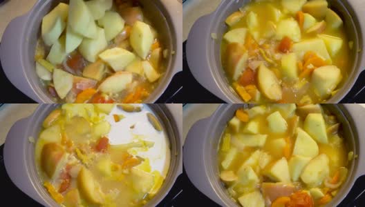 黄咖喱满锅苹果土豆椰奶X20速度5高清在线视频素材下载
