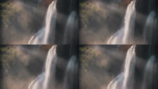 SLO MO Tee Lor Su瀑布的标志性景点，泰达省泰国无缝环高清在线视频素材下载
