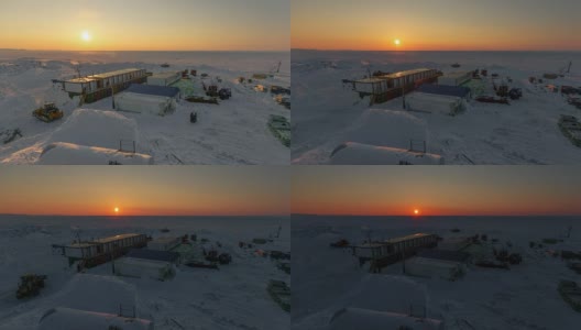 北极的建筑商小镇。高清在线视频素材下载