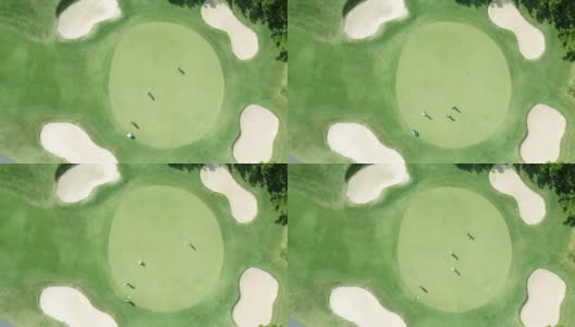 鸟瞰大自然中的高尔夫球场高清在线视频素材下载