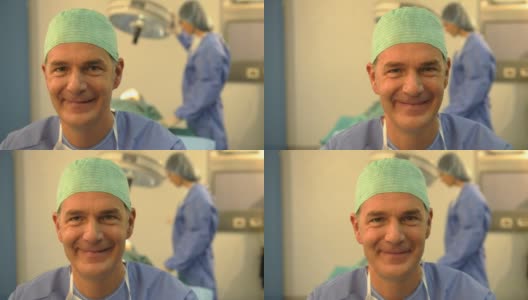 一位微笑的男外科医生的肖像;高清照片JPEG，多莉。高清在线视频素材下载