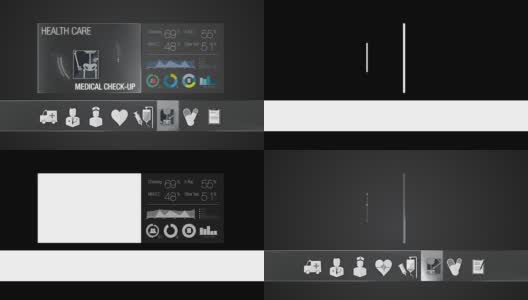 医疗保健内容的医疗检查图标。技术医疗服务。数字显示应用程序。高清在线视频素材下载