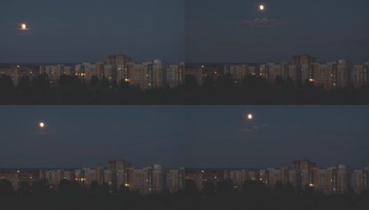 月亮与夜城高清在线视频素材下载