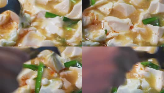 烹饪麻婆豆腐高清在线视频素材下载