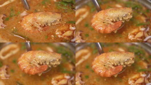 冬阴功汤，泰国菜高清在线视频素材下载
