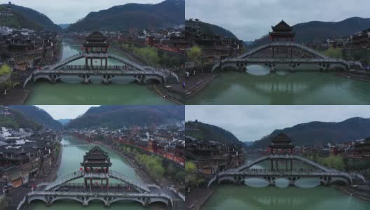 亚洲中国凤凰古城建筑群高清在线视频素材下载