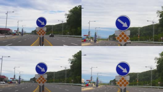 在韩国，交通杆与街道标志的时间流逝视图高清在线视频素材下载