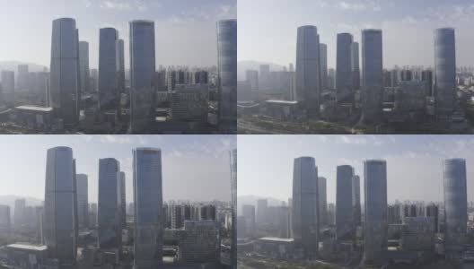 现代城市高端写字楼航拍视频高清在线视频素材下载