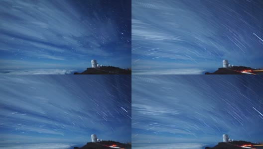 毛伊岛云和星星夜空的时间流逝高清在线视频素材下载
