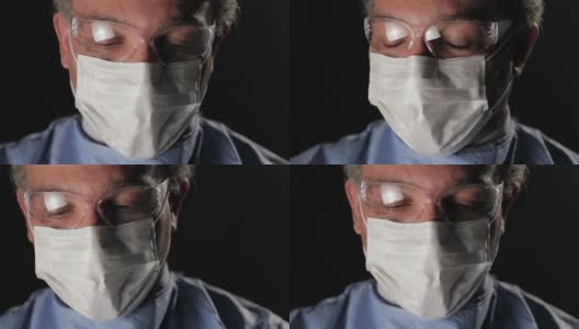 外科医生的脸部特写高清在线视频素材下载