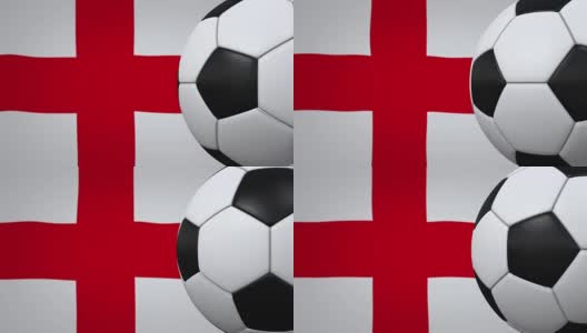 足球环与英国国旗的背景高清在线视频素材下载
