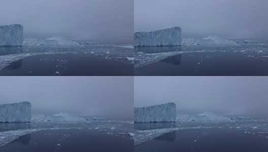 格陵兰岛北冰洋上的冰山高清在线视频素材下载
