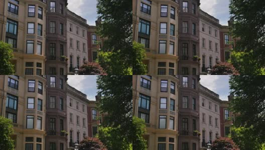 典型的棕色砂石公寓建筑在波士顿市中心高清在线视频素材下载