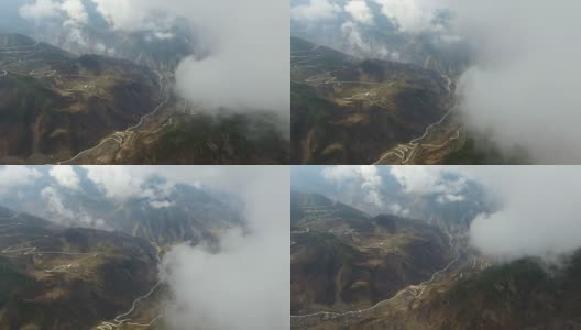 航拍中国四川西部的风景高清在线视频素材下载