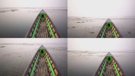 茵莱湖上的渔船高清在线视频素材下载