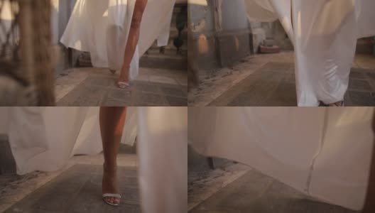 有一双漂亮腿的女人穿着高跟鞋走路高清在线视频素材下载