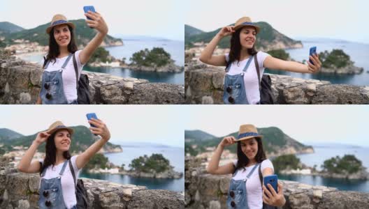 海滩观点selfies高清在线视频素材下载