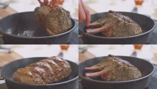 带骨的小牛肉高清在线视频素材下载