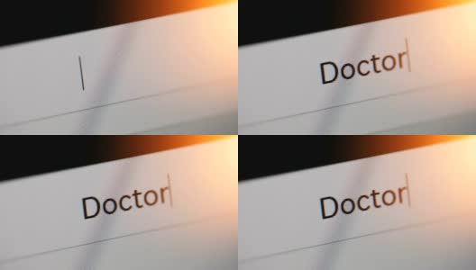 在网页浏览器的搜索栏中输入医生高清在线视频素材下载