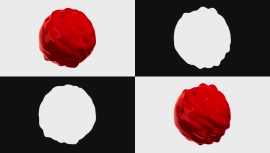 三维噪声抽象红水银球。的点球。混乱的美学。高清在线视频素材下载