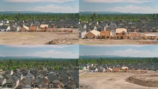 俄勒冈州本德市不同阶段的郊区住宅高清在线视频素材下载