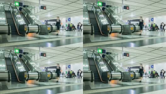 机场或百货公司的定时自动扶梯。4 k决议。高清在线视频素材下载