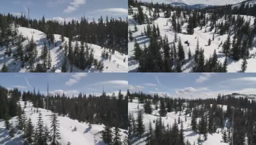 史诗级无人机拍摄男子向雪上摩托冲锋高清在线视频素材下载