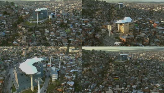 空中拍摄的贡多拉贫民区，里约热内卢De Janeiro，巴西高清在线视频素材下载