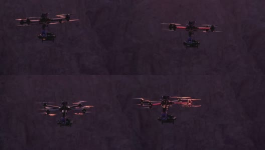 Quadrocopter背光日落高清在线视频素材下载
