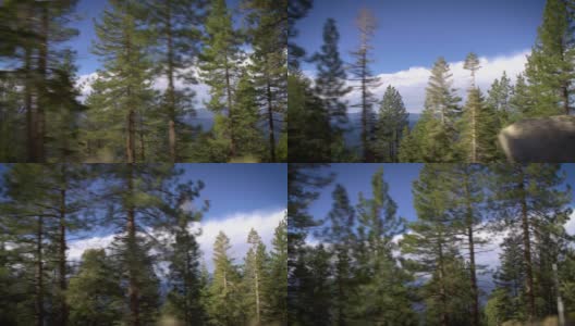 在加州和内华达州边界美丽的太浩湖周围开车高清在线视频素材下载