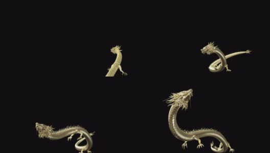 全身金龙在智能姿态与3d渲染动画包括alpha路径。高清在线视频素材下载