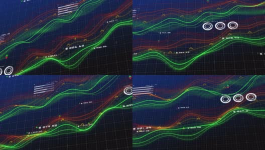 商业经济金融投资3D股票市场交易价格图表数据库云数据分析系统屏幕，大数据交易分析技术的未来背景。高清在线视频素材下载