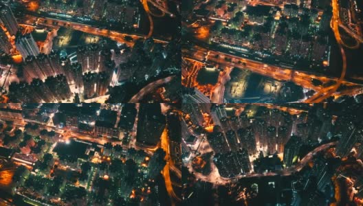 香港九龙湾地区的无人机夜景高清在线视频素材下载